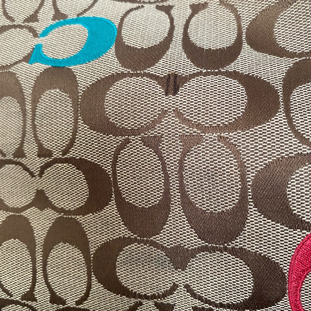 Coach Brown and Teal Patterned Laptop Sleeve - Picture 6 of 6